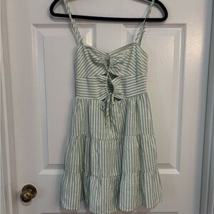 Striped Green and White Sundress